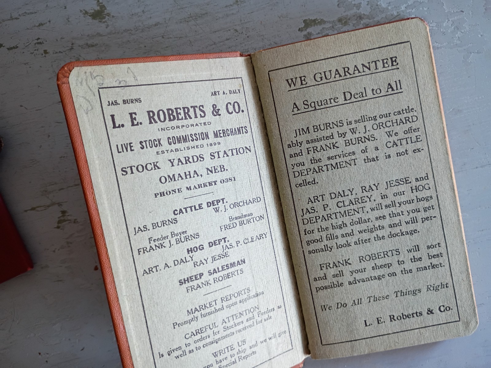 Vintage 1920s 1930s Omaha Stock Yard Memo Books Ralston Livestock Commission