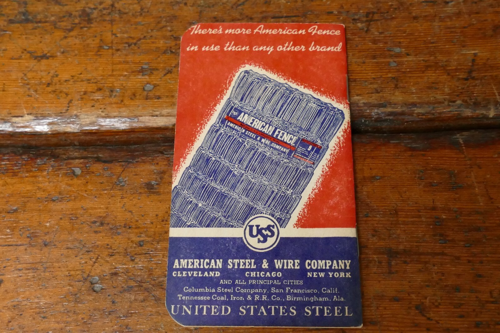 Vintage 1945/1946 USS American Fence Notepad Central Lumber Co Bird Island, MN