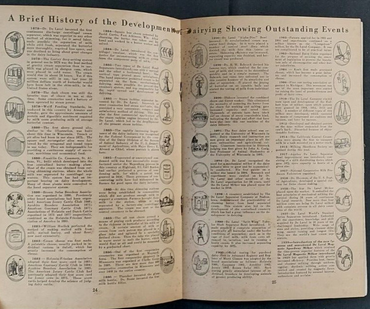 1941 De Laval Handy Reference Yearbook Farm Dairy Cream Separator Schlosser Indy