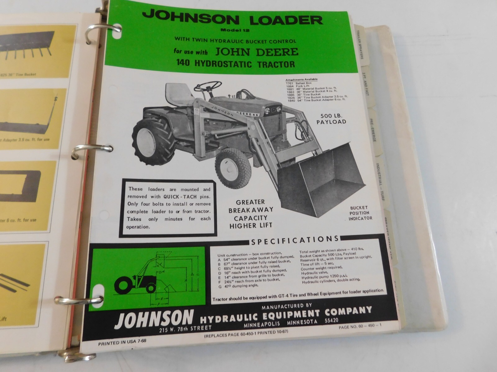 BROYHILL LINE FARM EQUIPMENT BROCHURES EMPIRE PLOW WESTGO LOADERS GANDY DANUSER