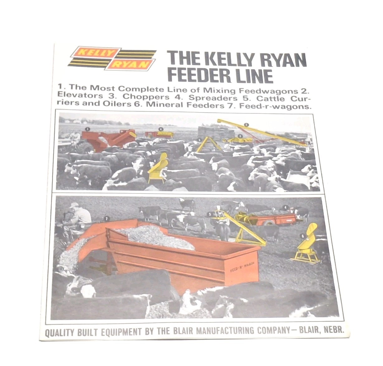 1960s The Kelly-Ryan Feeder Line Sales Brochure Blair NE Nebraska Farm Implement