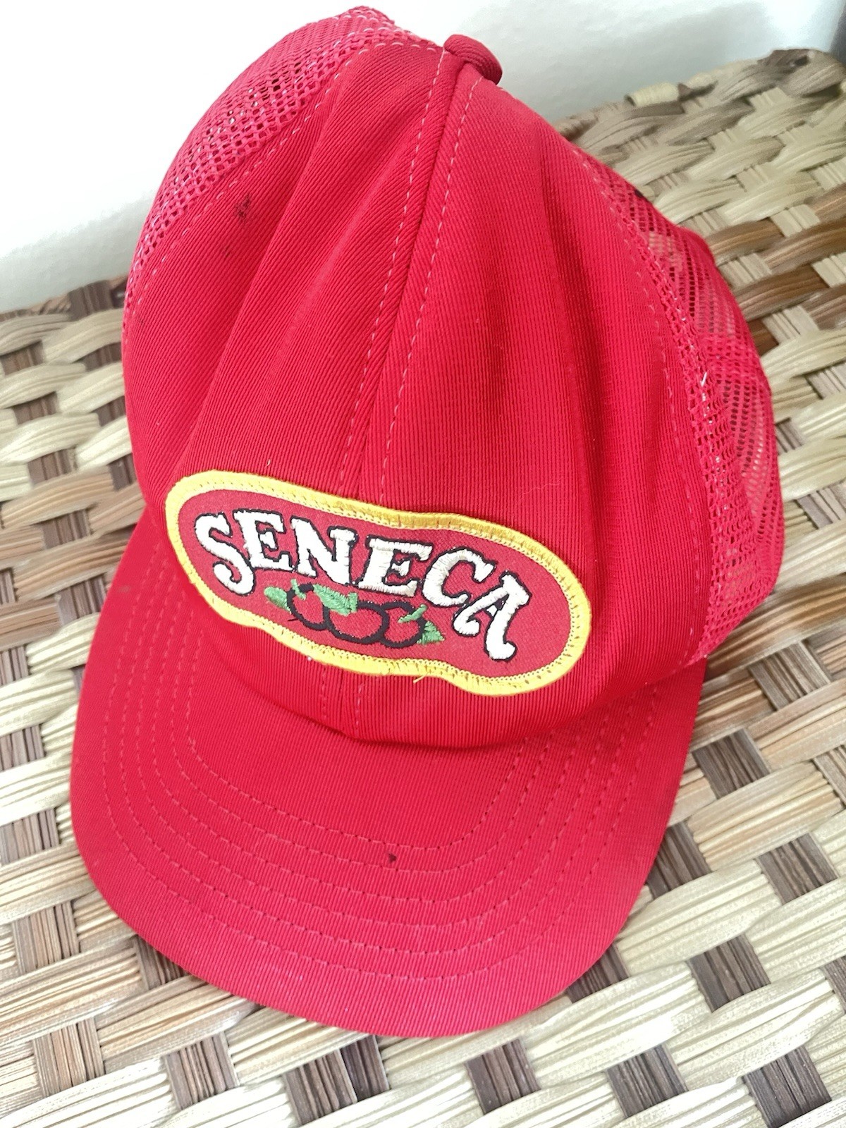 Seneca Foods Corporation Vintage Red Mesh Trucker Hat