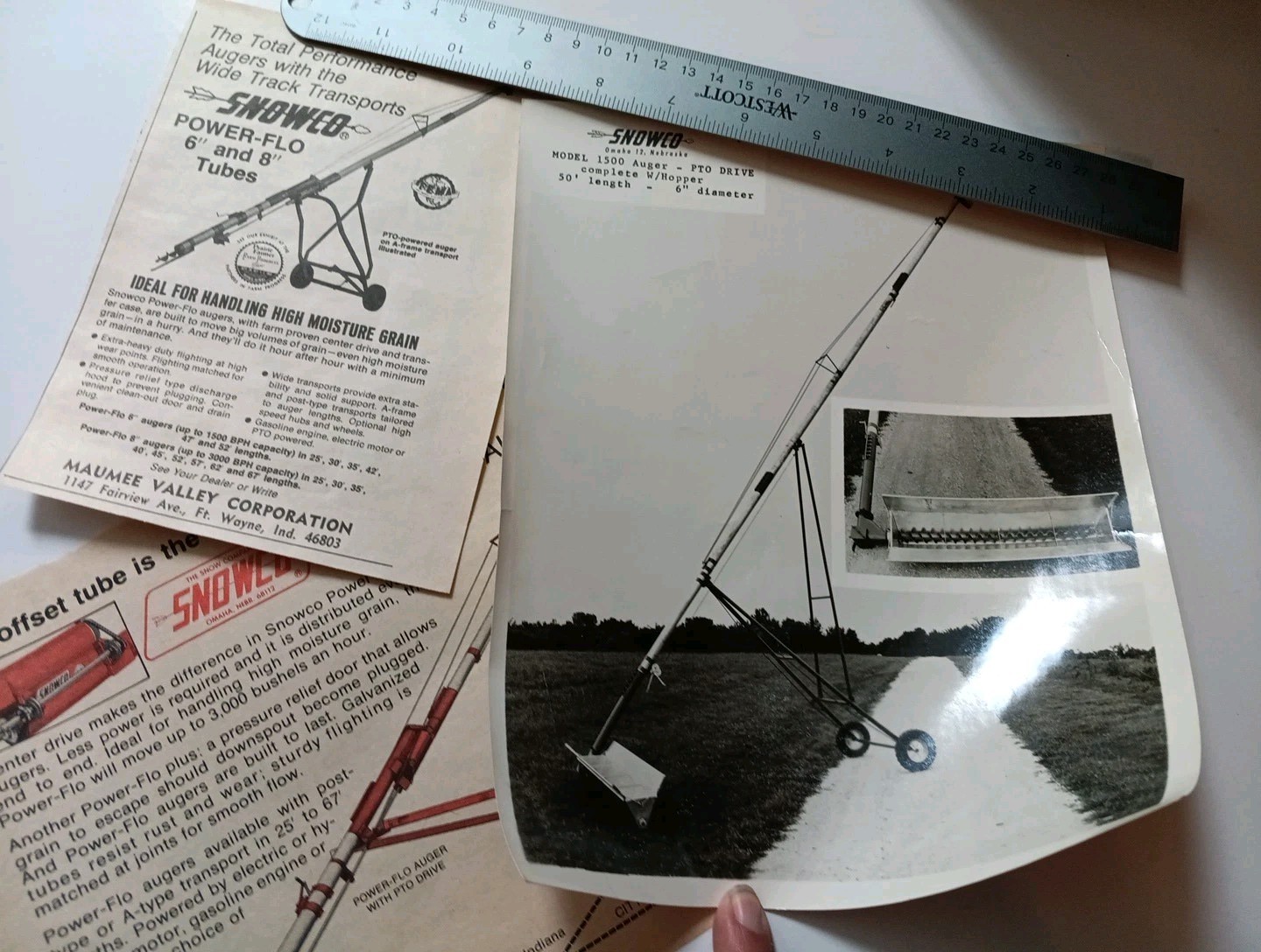 3 Snowco Grain Augers Omaha NE Vintage Farming Advertising Photo Print Ads