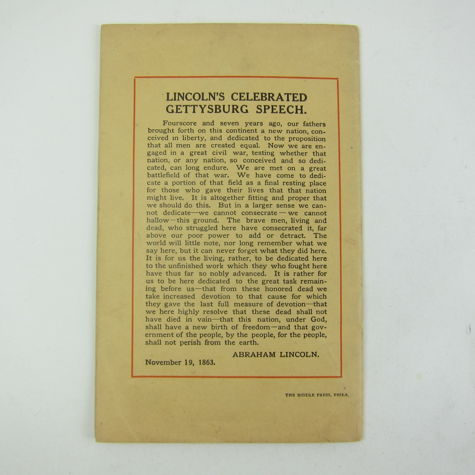 Abraham Lincoln Farm Almanac Wilmer Atkinson Co Farm Journal Antique 1909 RARE