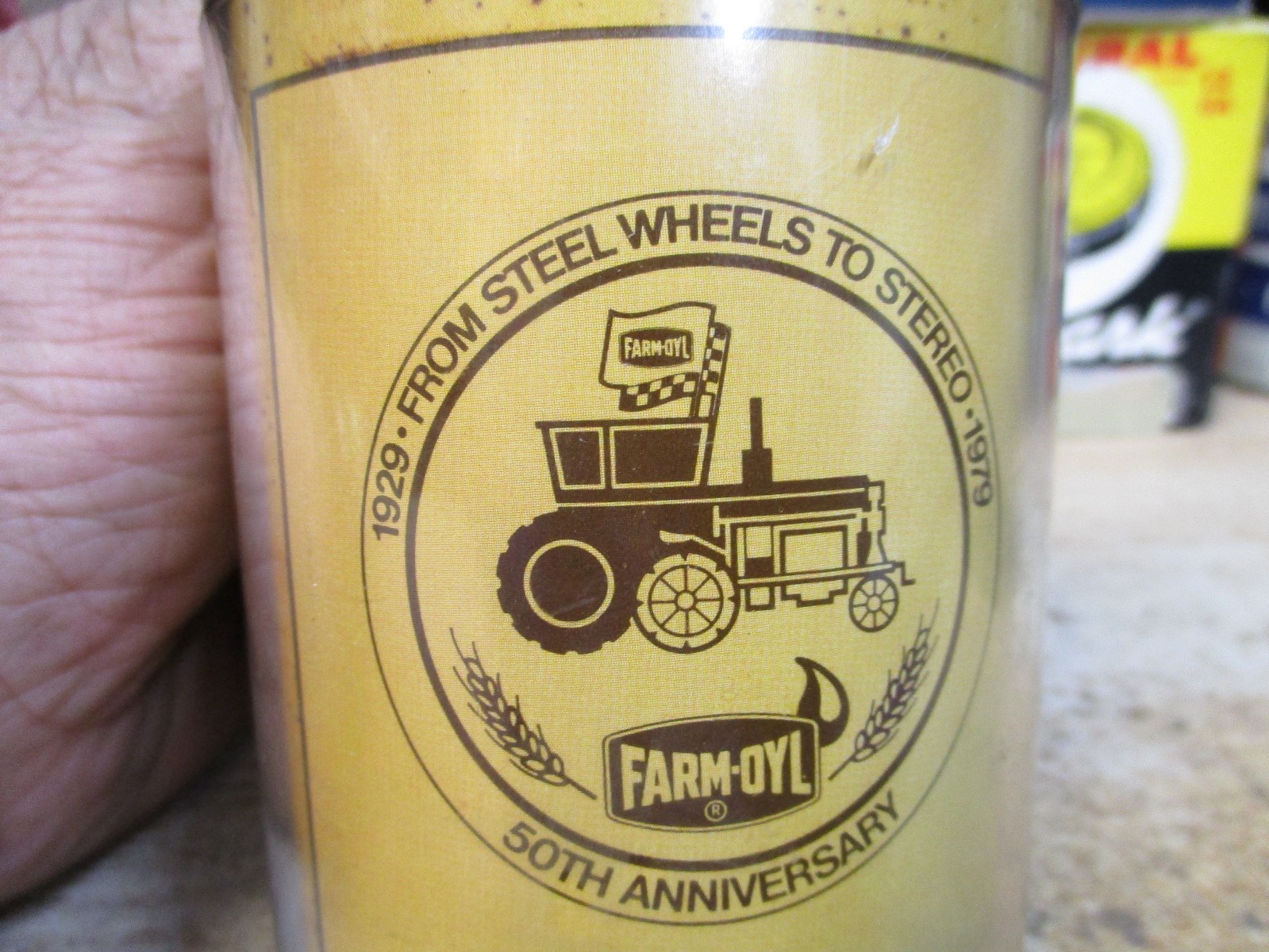 FARM-OYL OIL CO 50TH ANNIVERSARY PROMOTIONAL ADVERTISING MUG VINTAGE THERMO SERV