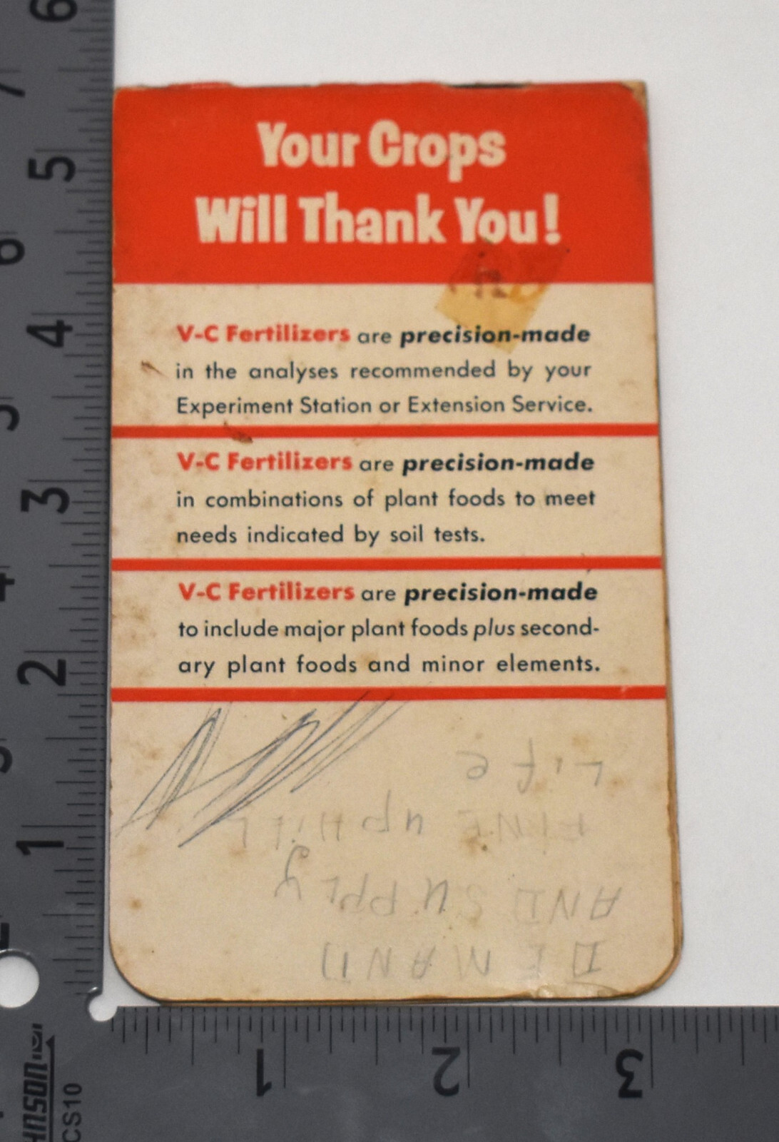 Vintage V C Precision Made Fertilizer Farm Advertising Pocket Memo Book Notebook