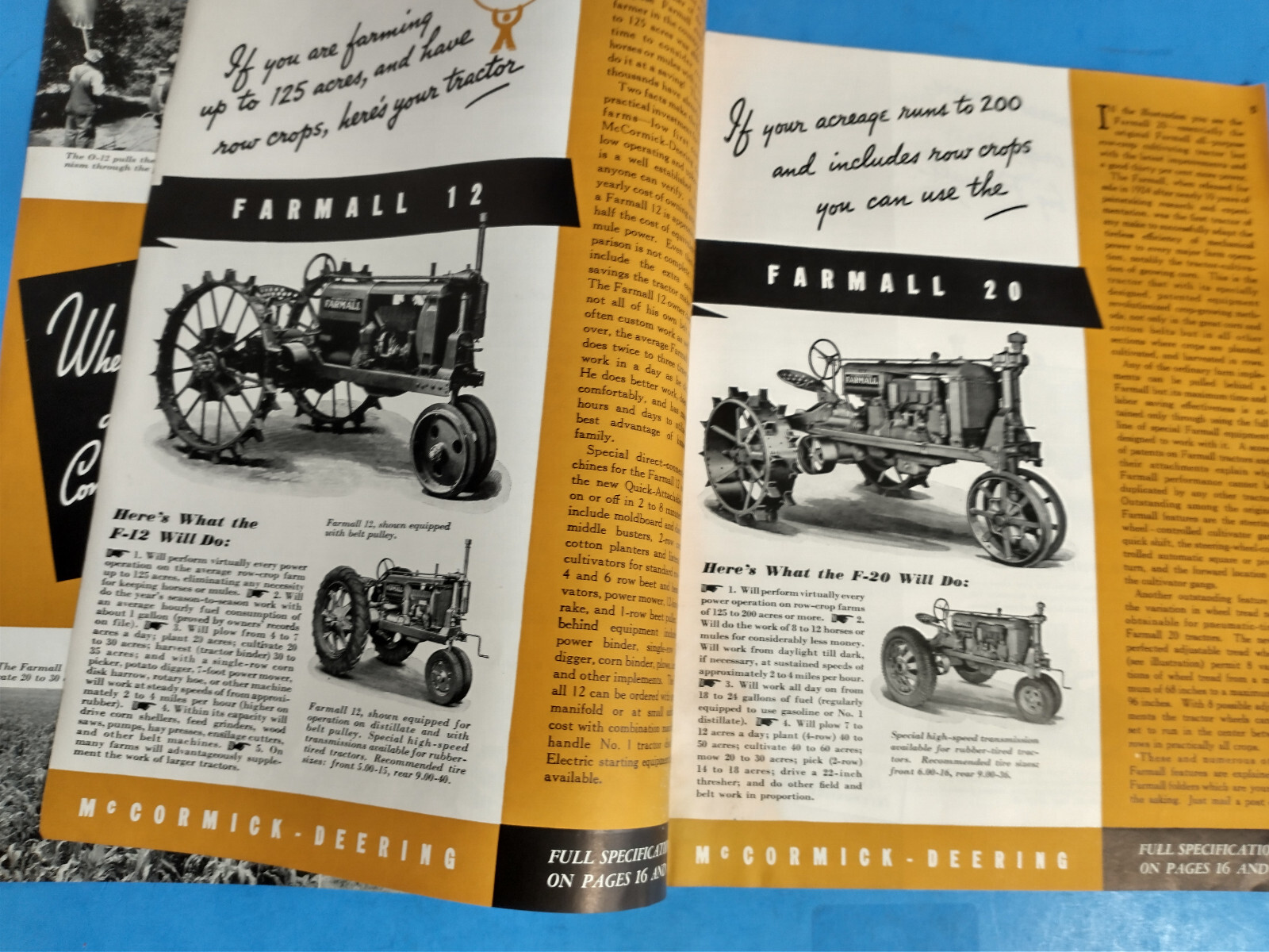 MCCORMICK DEERING 1931 TRACTOR FULL LINE BROCHURE ORIGINAL 32 PAGE BOOKLET