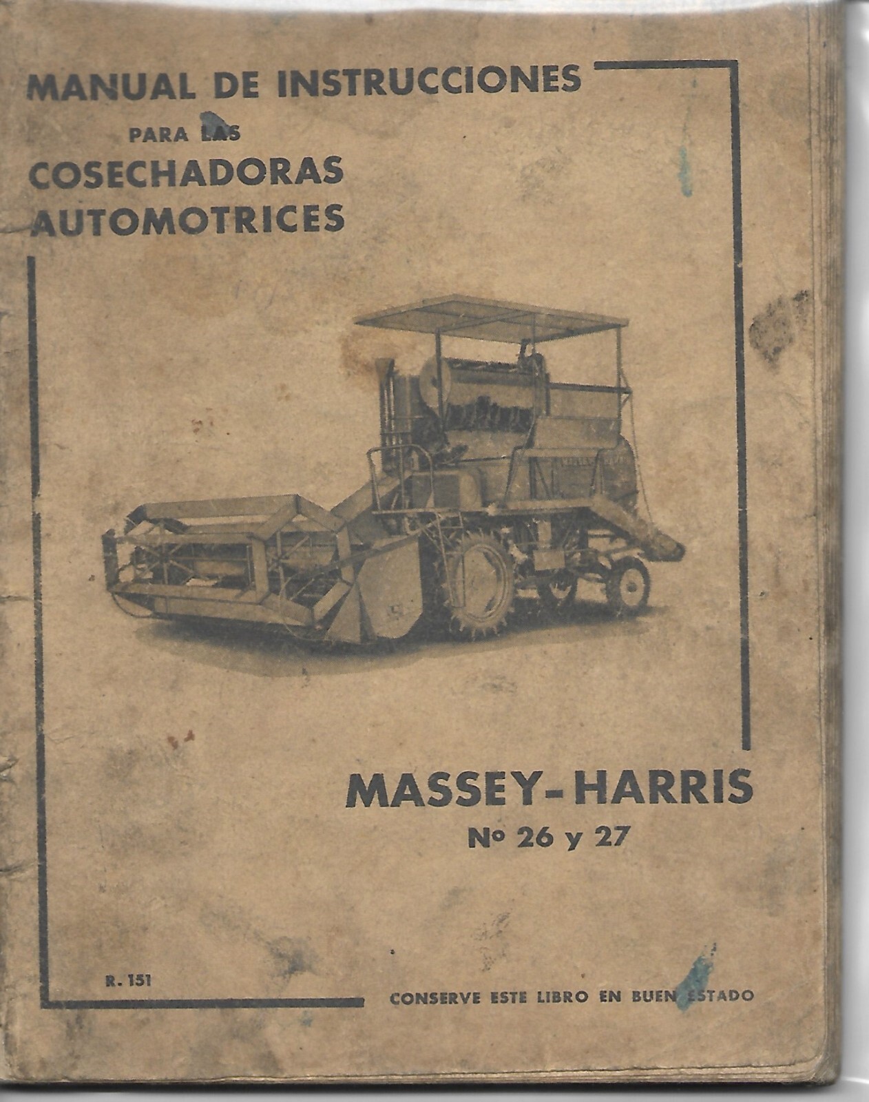 Farm Manual – Massey-Harris 26 27 Harvester Instructions c1940&rsquo;s SPANISH(FM506)