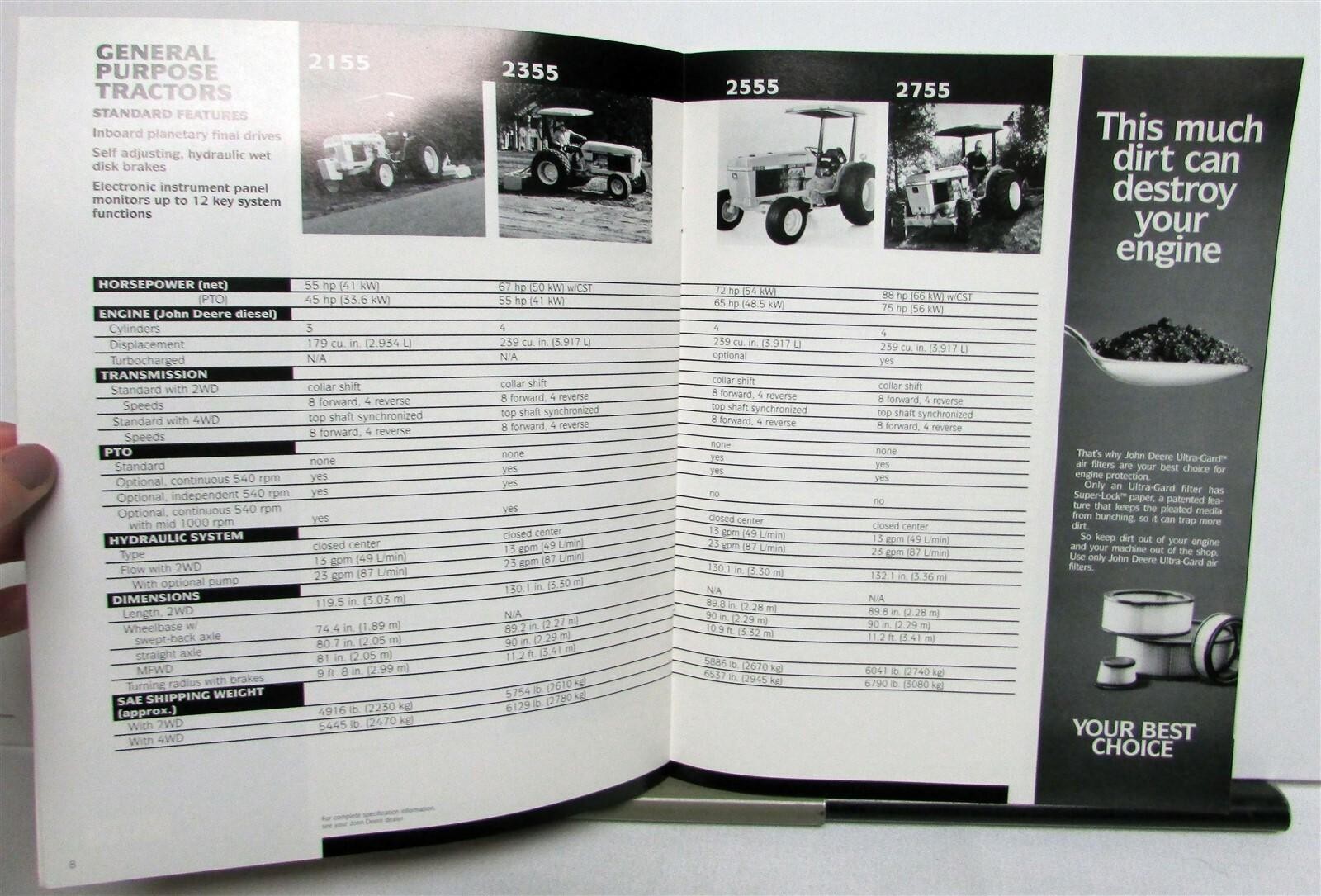 1990s John Deere Construction Purchasing Guide Utility Loader Sales Brochure