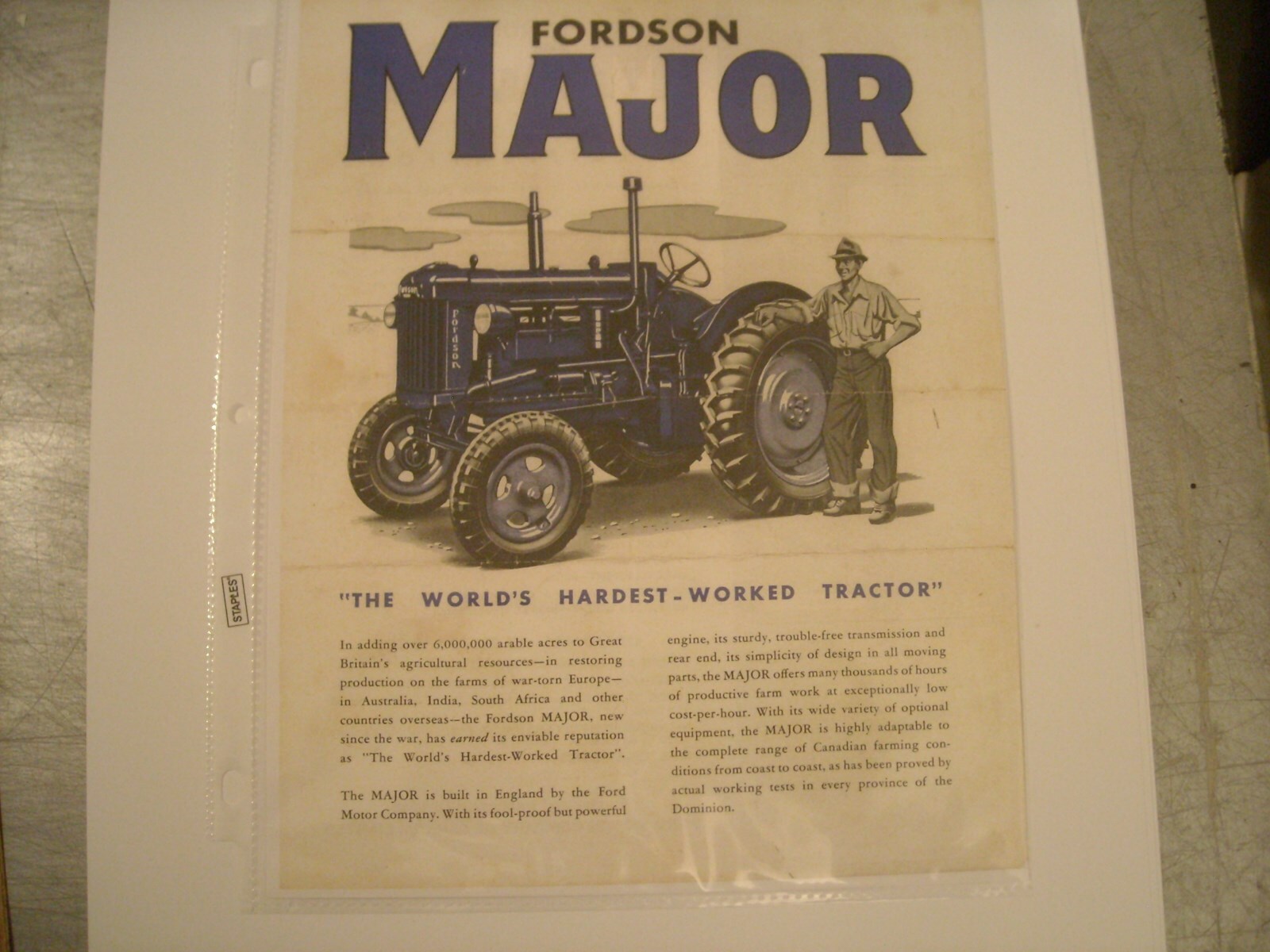 1950s Vintage Fordson MAJOR Tractor Brochure Farm