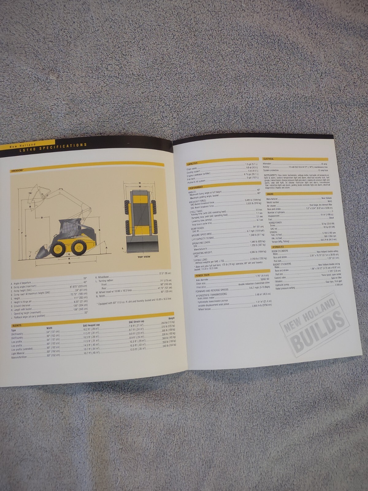 New Holland LS140 Skid Steer Specifications Sales Brochure. Lot Of 8