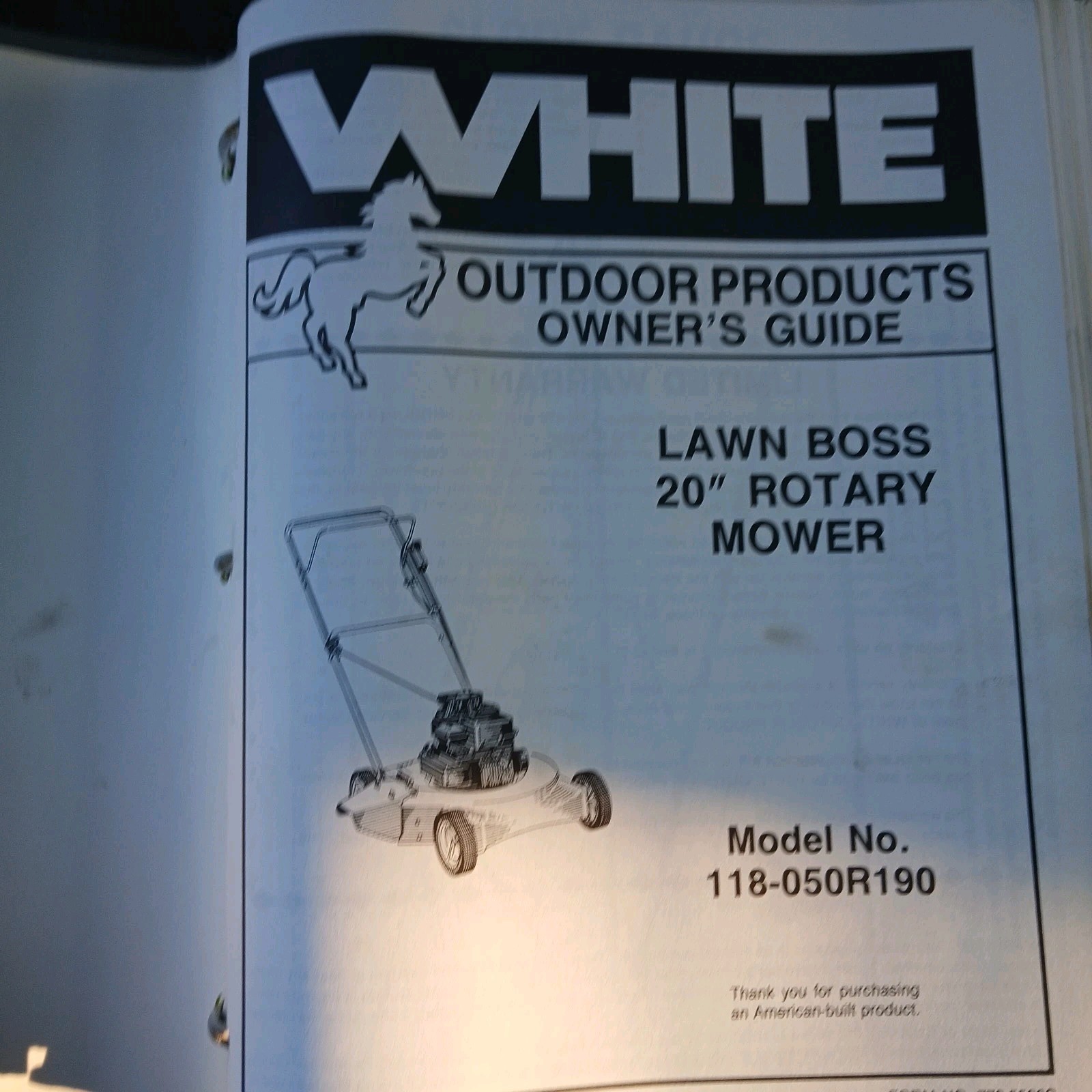 1988 White Outdoor Power Products Parts Catalog Mowers, Edger