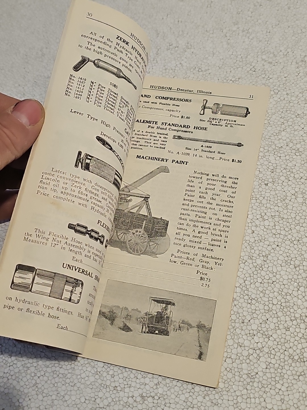 1942 Hudson Machinery Supply Catalog Decatur Illinois Thresher Supplies
