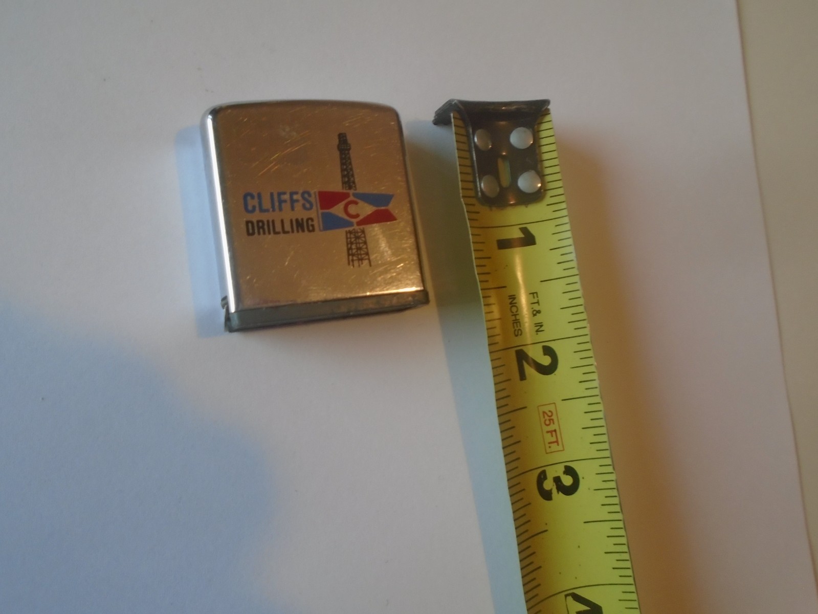 Vintage Zippo Tape Measure Oil and Gas Well Drilling made in usa cliffs drilling