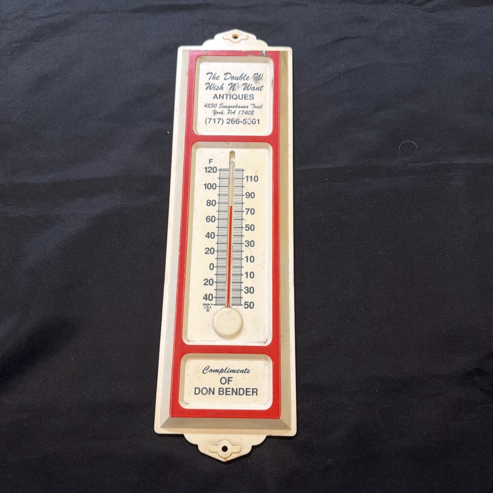 Vintage Advertising Thermometer, York PA. Good Condition As Pictured Very RARE