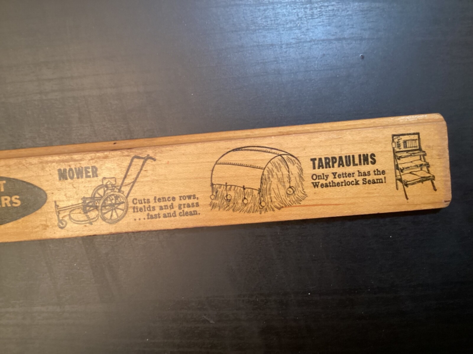 VTG 15&Prime; WOOD RULER YETTER MFG CO COLCHESTER IL FARM EQUIPMENT PRODUCT LINE