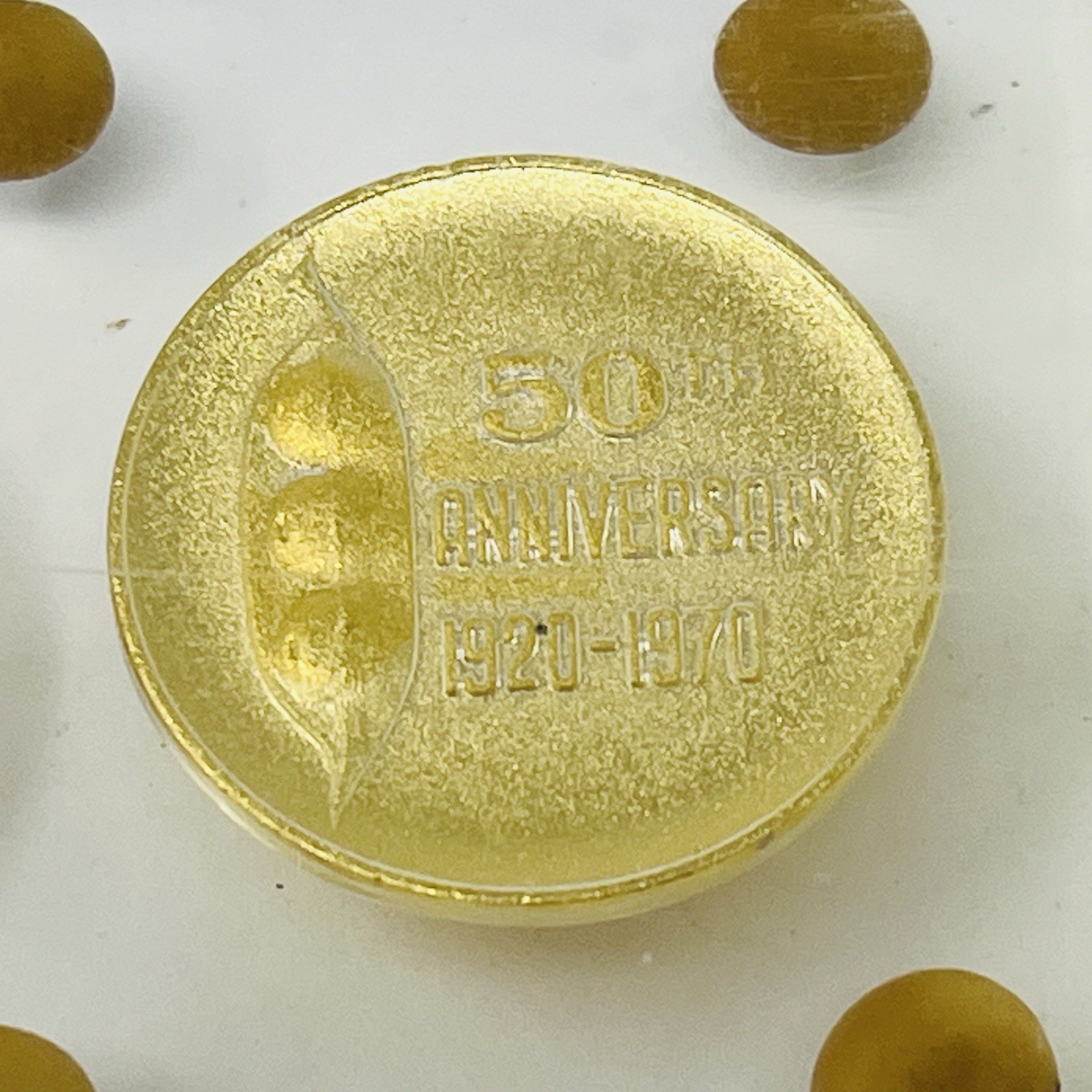 1970 American Soybean Association 50th Anniversary Acrylic Medallion Display