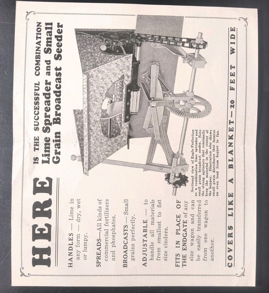 1920 Eagle Mfg. Rotary Harrow Dealer Advertising Brochure Lot Farming Ad Ill