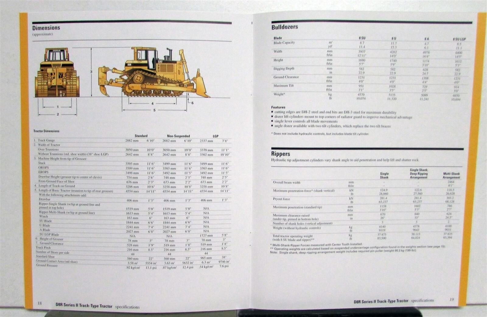2001 Caterpillar D8R Series II Track Type Tractor Construction Sales Brochure