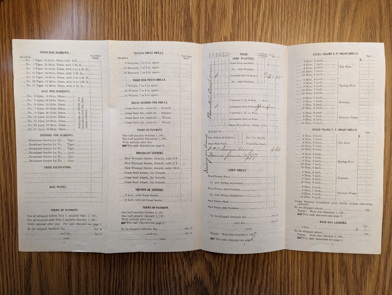 THE STODDARD MGF. CO. DAYTON, OHIO. 1897. FARM IMPLEMENTS CONTRACT.