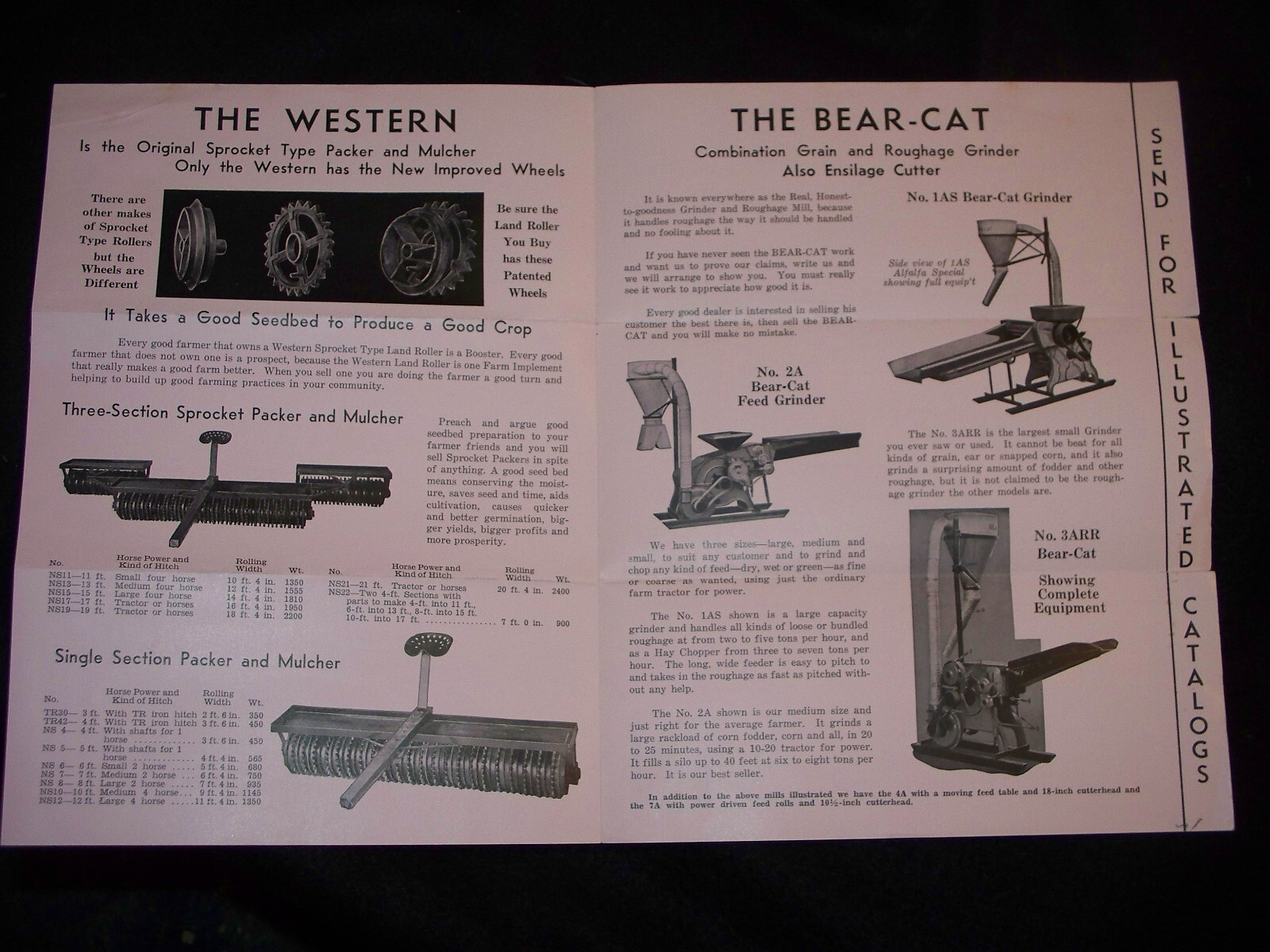 1930&rsquo;s Western Land Roller Company Brochure Bear-Cat Grinder Packer Mulcher