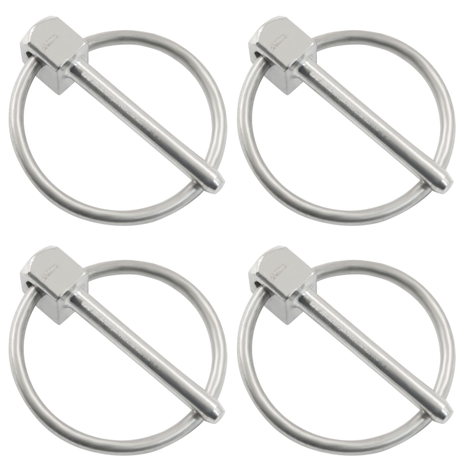 Aoserge 4 Pcs 304 Stainless Steel Linch Pin with Ring, 1/8&Prime; x 1&Prime; Heavy Duty L…
