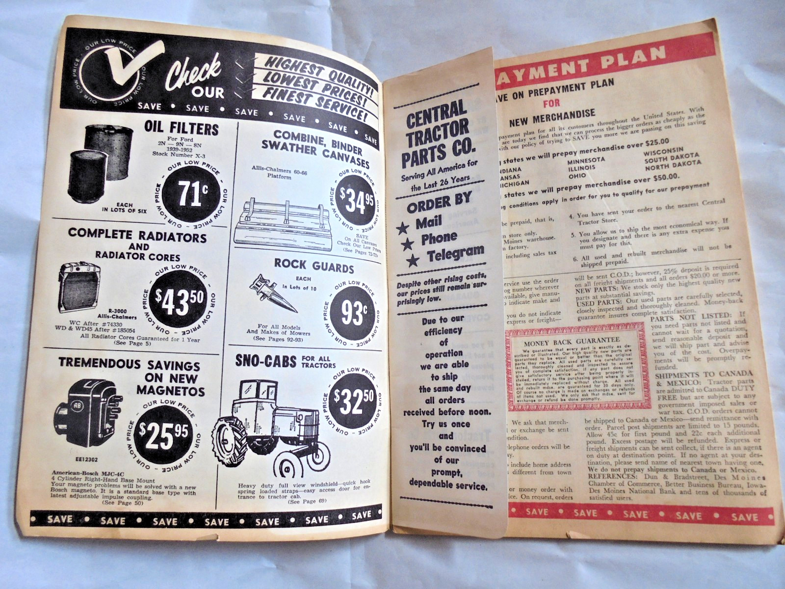 Vintage 1961 Central Tractor Supply Co Des Moine Iowa Catalog