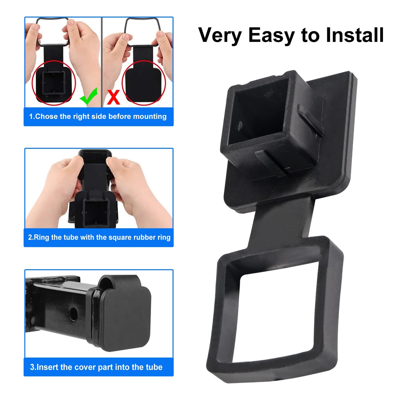 2PCS Trailer Hitch Tube Cover 1.25 » Rubber Plug Cap 1.25inch, 2pcs 1.25inch