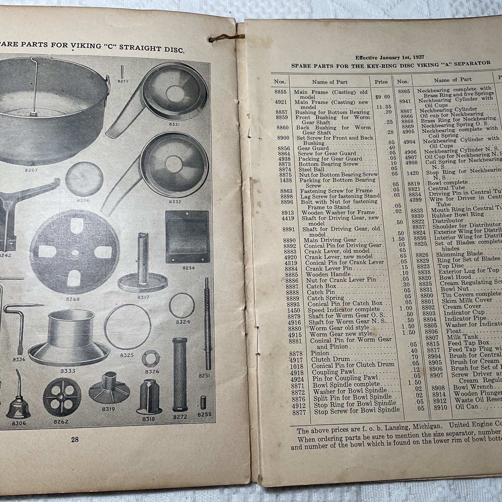 1919 VIKING Cream Separator Booklet swedish separator co 1927 price list