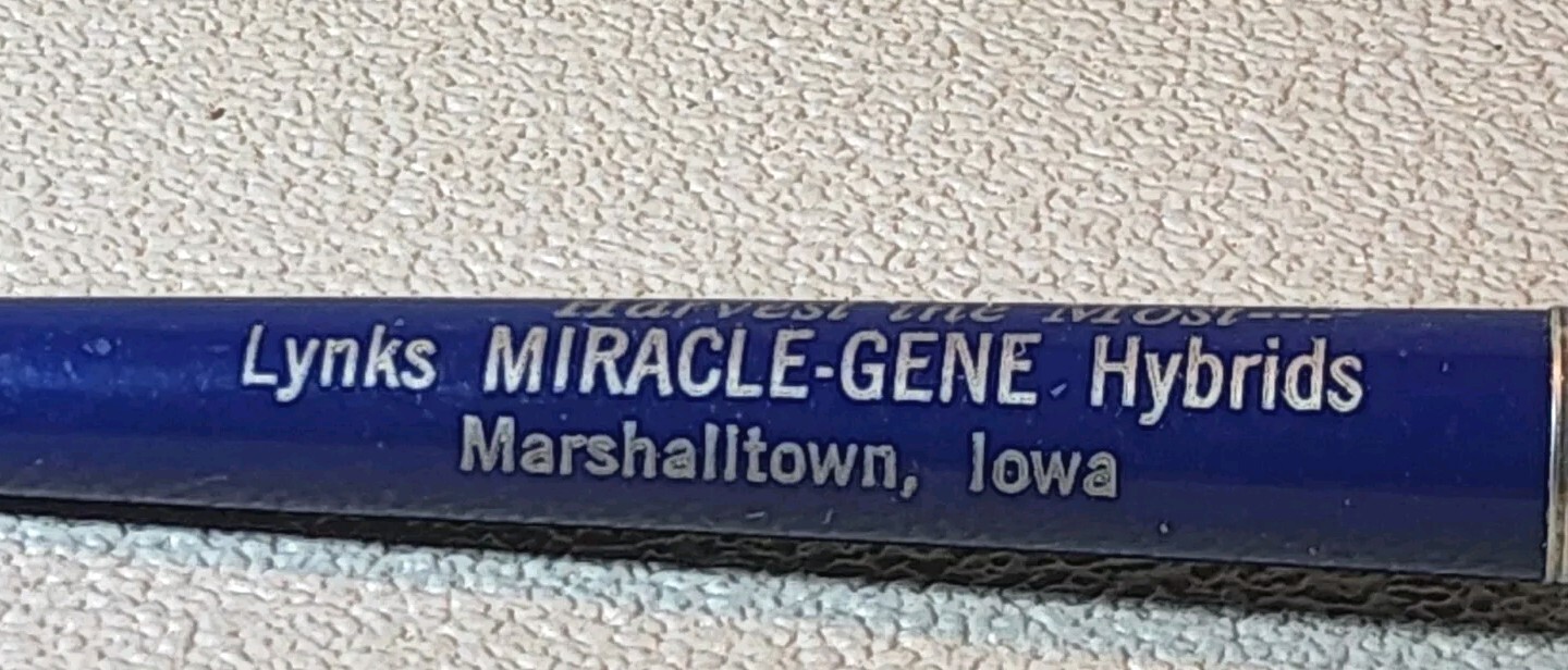 Vintage Advertising Pen ~ Lynks Miricale Gene Hybrid ~ Marshalltown, Iowa. AP-11
