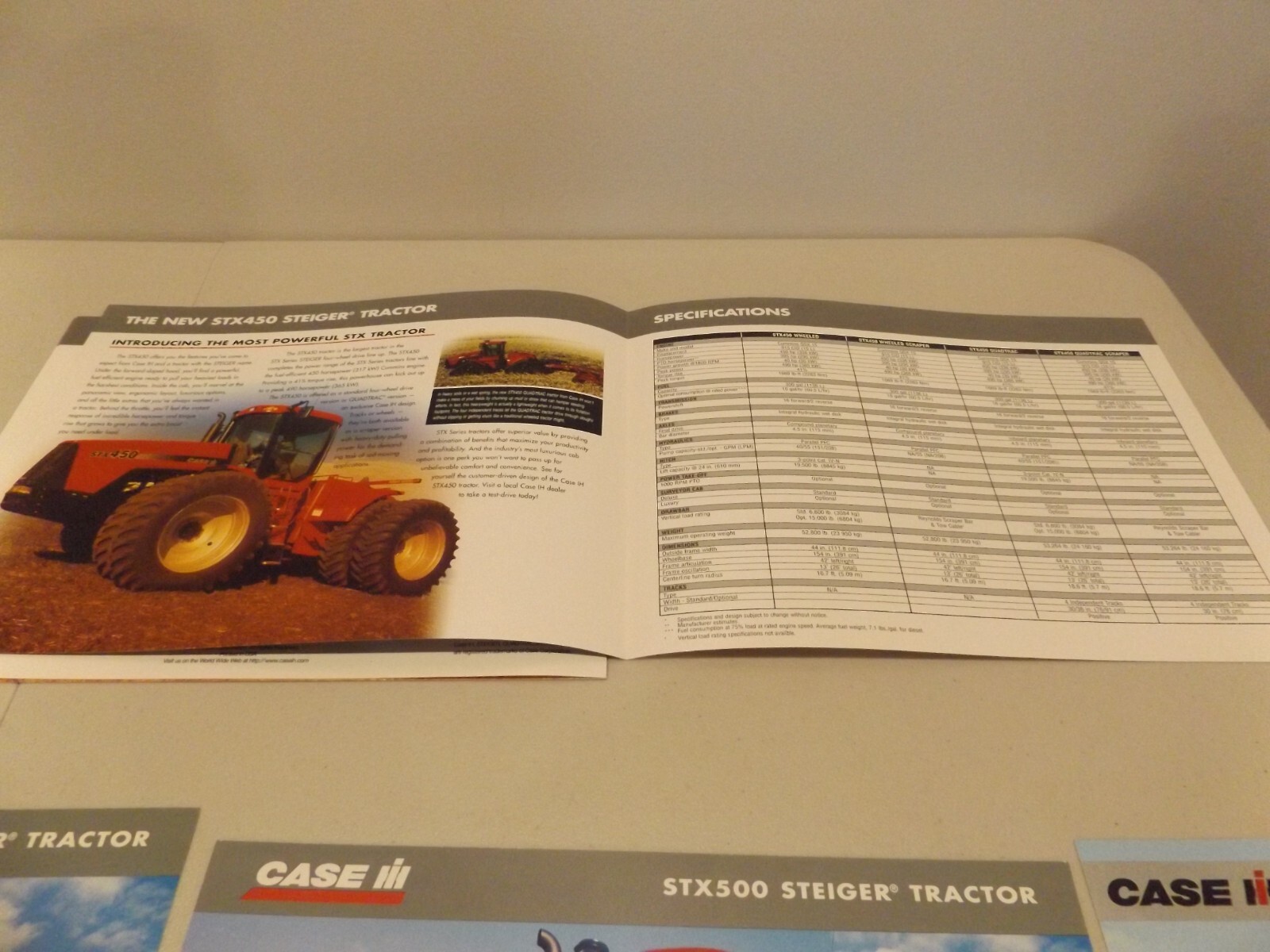5-pc. CASE-IH STX SERIES STEIGER TRACTORS, STX 425 STX 450 STX 500