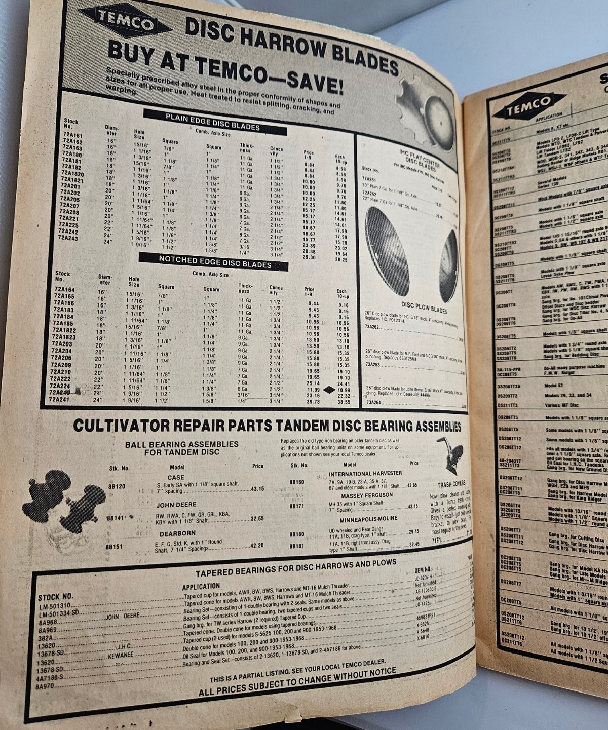 1981 Temco Tractor Parts Catalog Brusnahans