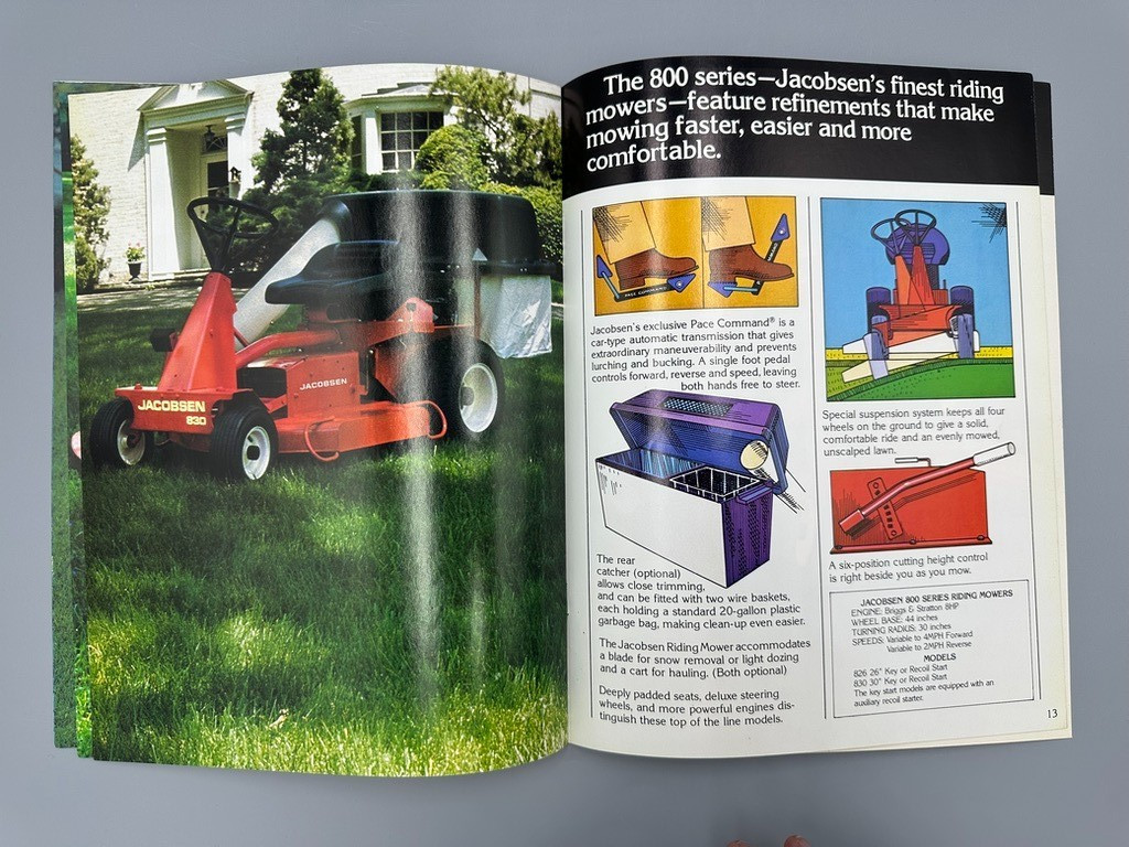 1977 JACOBSEN LAWN TRACTORS Riding Mower Advertising Catalog Vintage