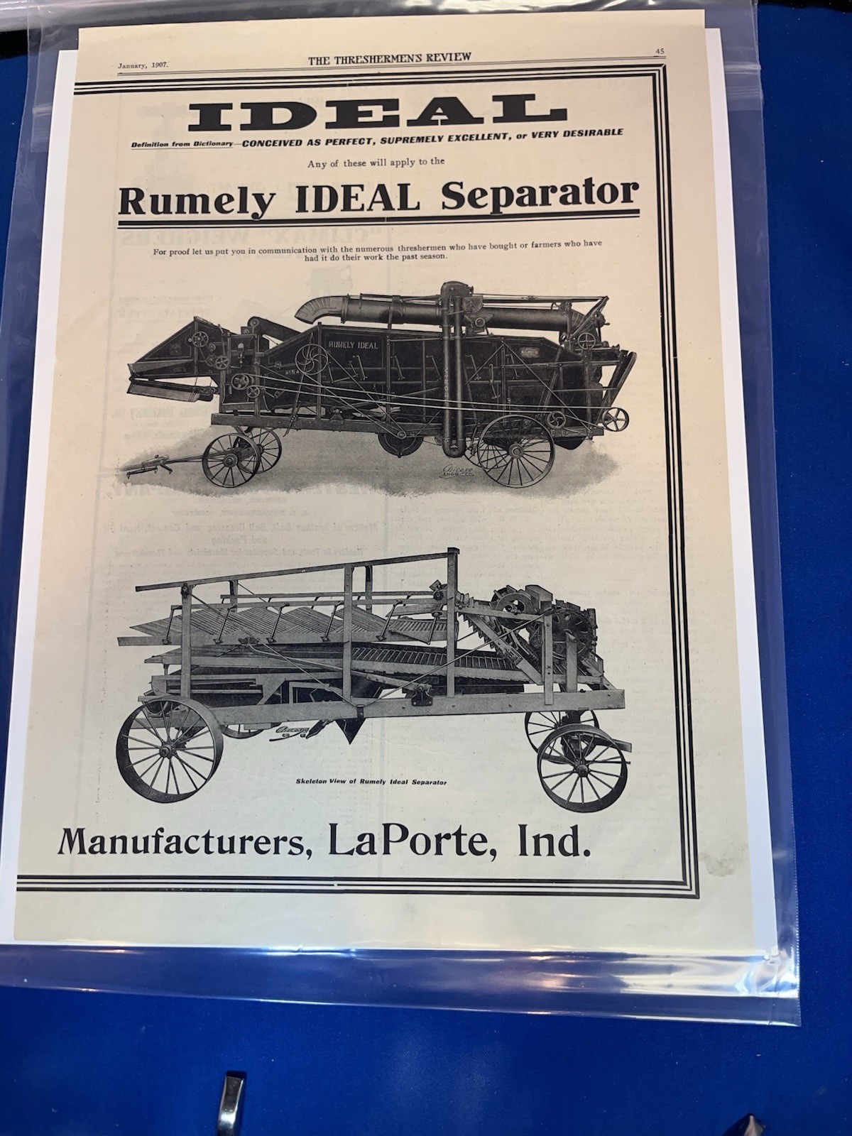 ANOTHER LOT OF 15 VINTAGE ORIGINAL FARM MACHINERY ADS-1901 TO 1930