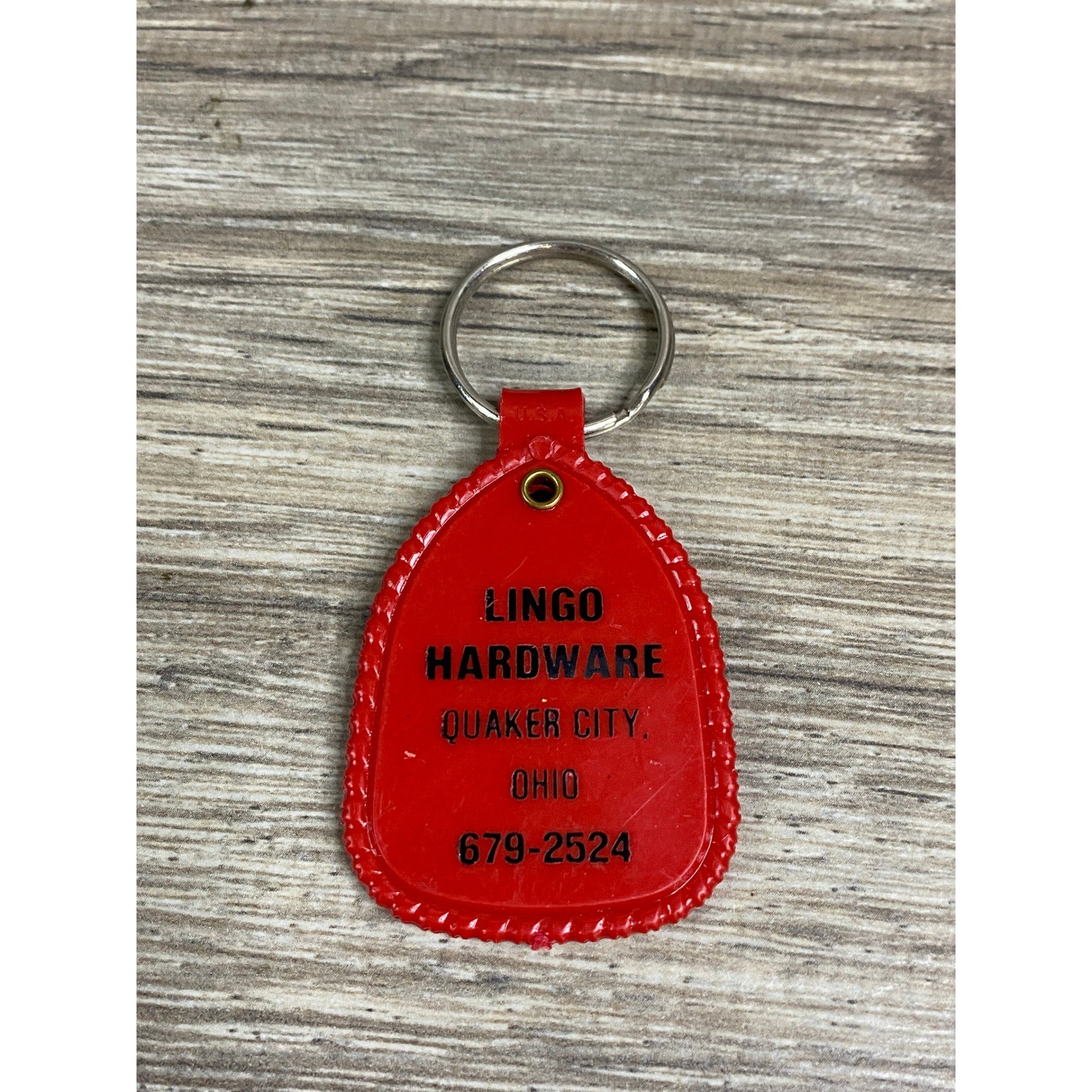 Vintage Snapper Power Equipment Keychain Lingo Hardware Quaker City Ohio Red Fob