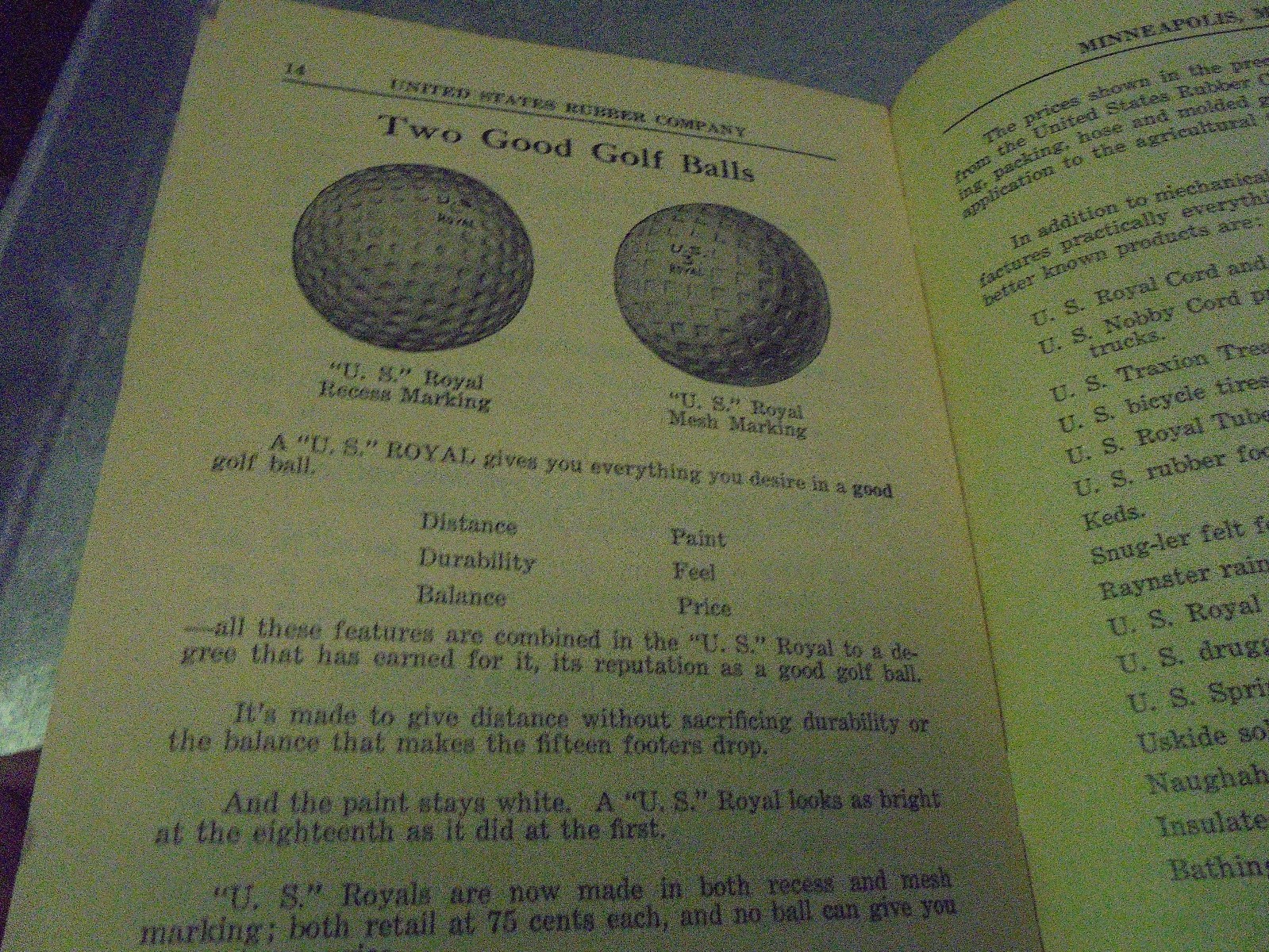 Vintage 1924 United States Rubber Company Dealers Price List