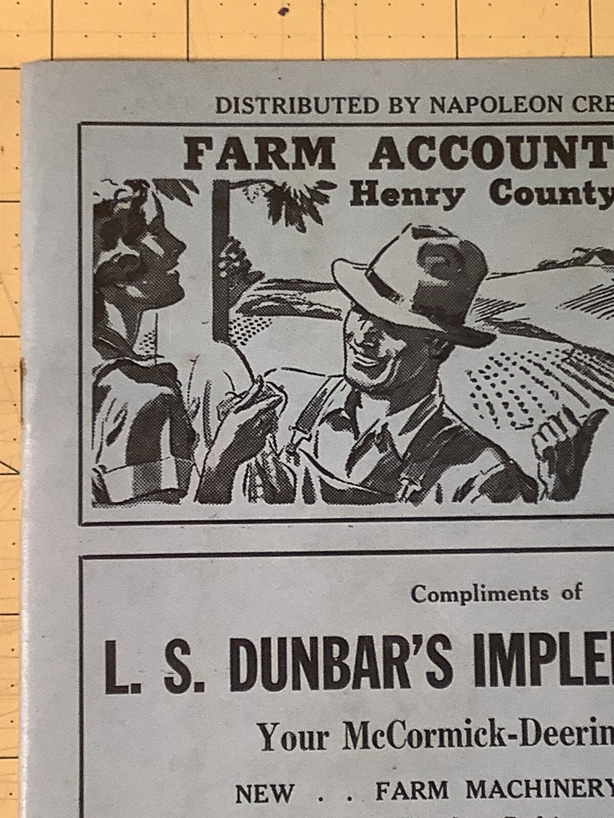 Vintage Farm Account Book L.S. Dunbars Implement Store Napoleon Ohio INV-P1127