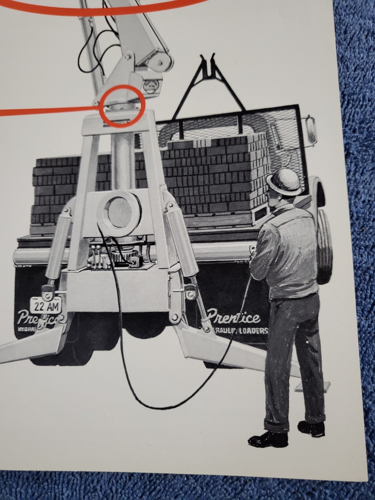 Vintage Prentice Hydraulics Inc. BLOCK UNLOADER Crane Lift Loader BROCHURE WI.