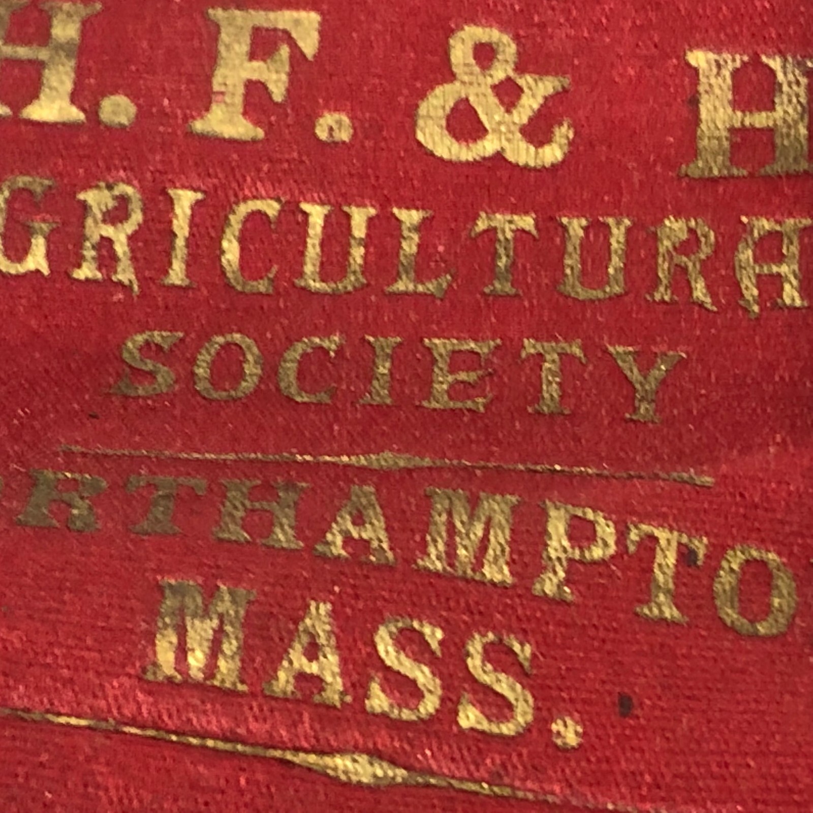 Vintage 1928 Ribbon H F & H Agricultural North Hampton MA Second