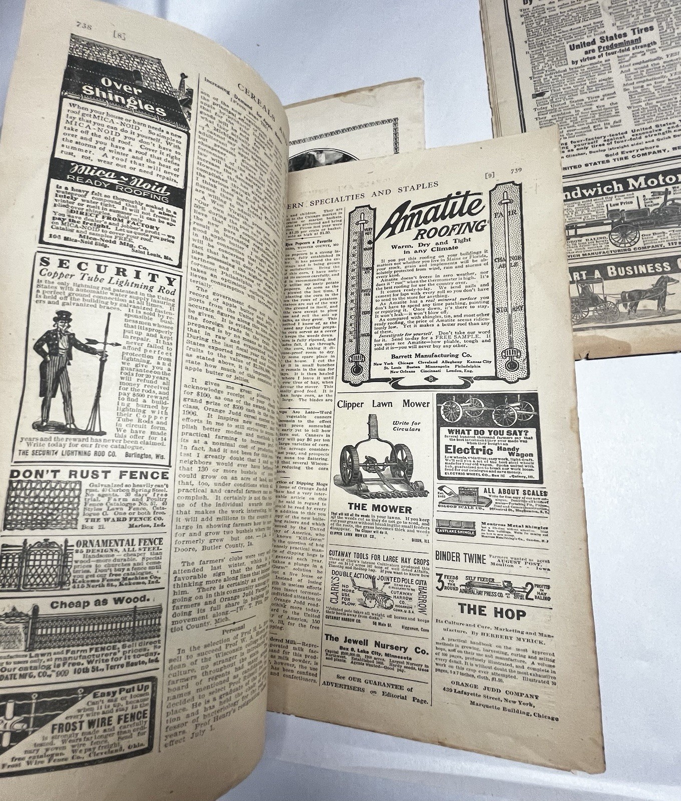 Antique Orange Judd Farmer Newspaper Magazine Lot Of 4 Advertising 1907-13