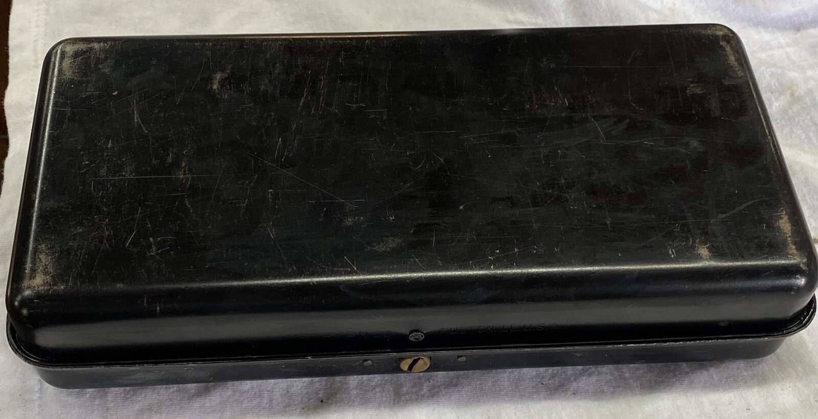 Vintage Farmers & Ginners Cotton Oil Co. Green Tag Mill Documents Metal Box