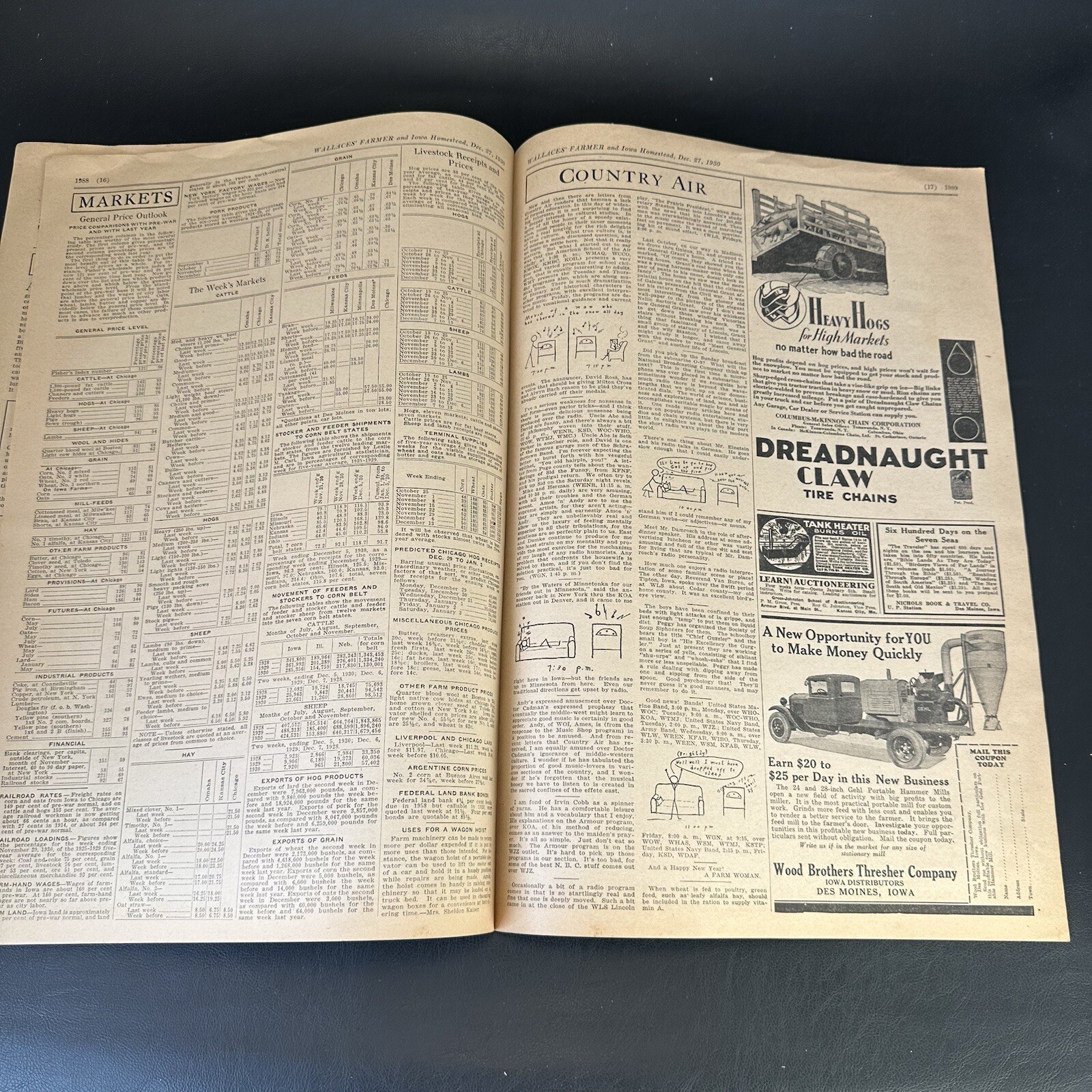 1930 WALLACES’ FARMER & IOWA HOMESTEAD Newspaper Magazine, Des Moines – Great!