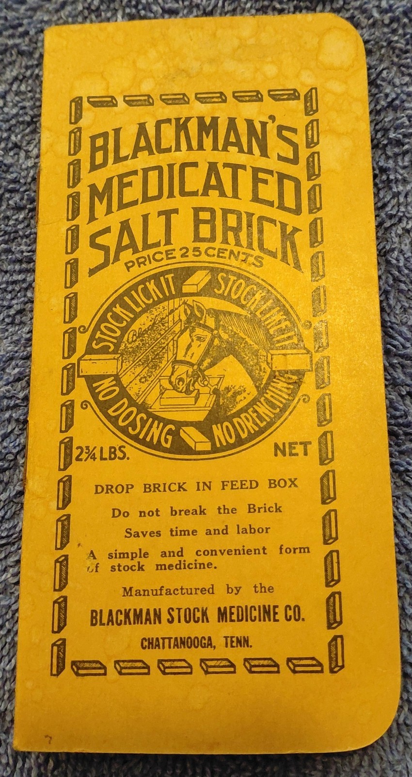 Blackman’s Medicated Salt Brick Memo Book • Chattanooga TN Vintage Livestock Ad