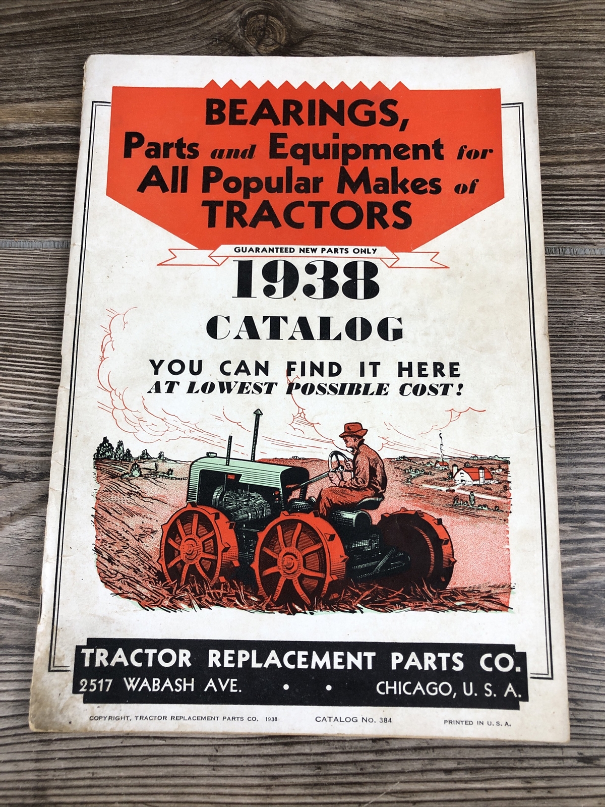 1938 Tractor Replacement Parts Co. Farming Agriculture Price List Catalog