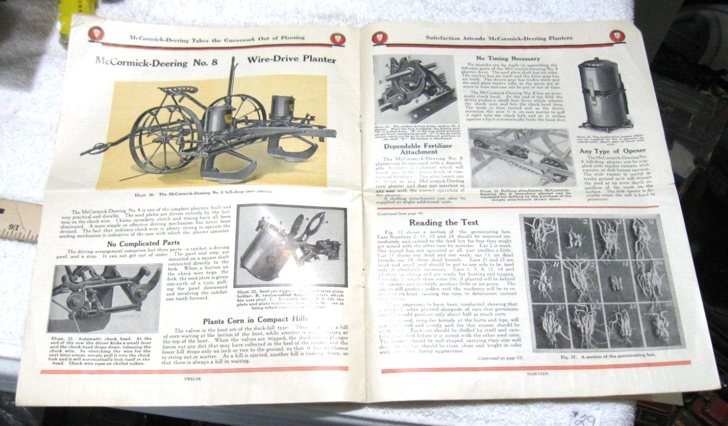 VINTAGE 1907 McCORMICK DEERING HORSE DRAWN CORN PLANTERS AND DRILLS BROCHURE