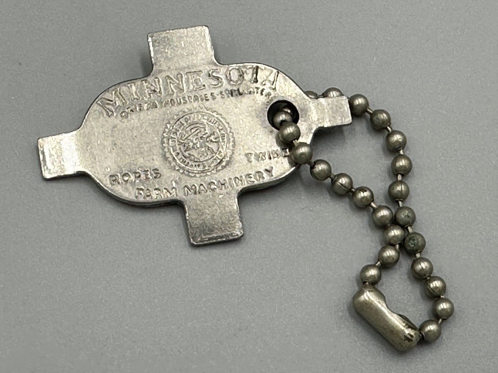 Vintage Minnesota Farm Machinery Advertising Keychain Pocket Screwdriver
