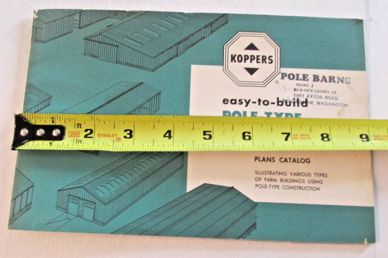 VTG 1955 Koppers Pole-Type Farm Buildings Brochure Pole Barns Bellingham WA 16p