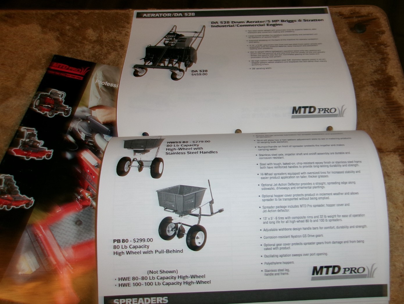 2-lot 1998 MTD turf equipment brochures in nice shape used