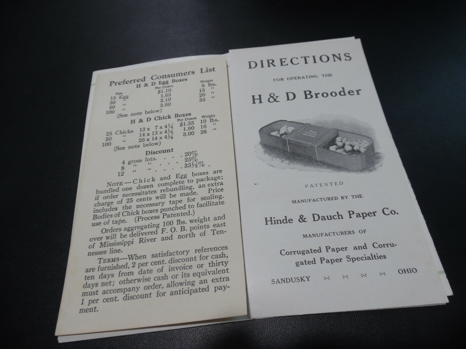 EARLY 1900&rsquo;s BROODER CHICKEN HATCHING EGGS AGRICULTURE ADVERTISING BROCHURE