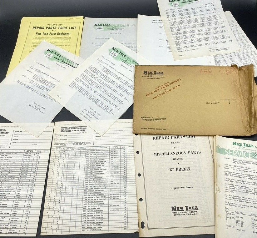 LOT Vintage NEW IDEA Farm Equipment Co. John Deere Oliver Case Ford Price Lists